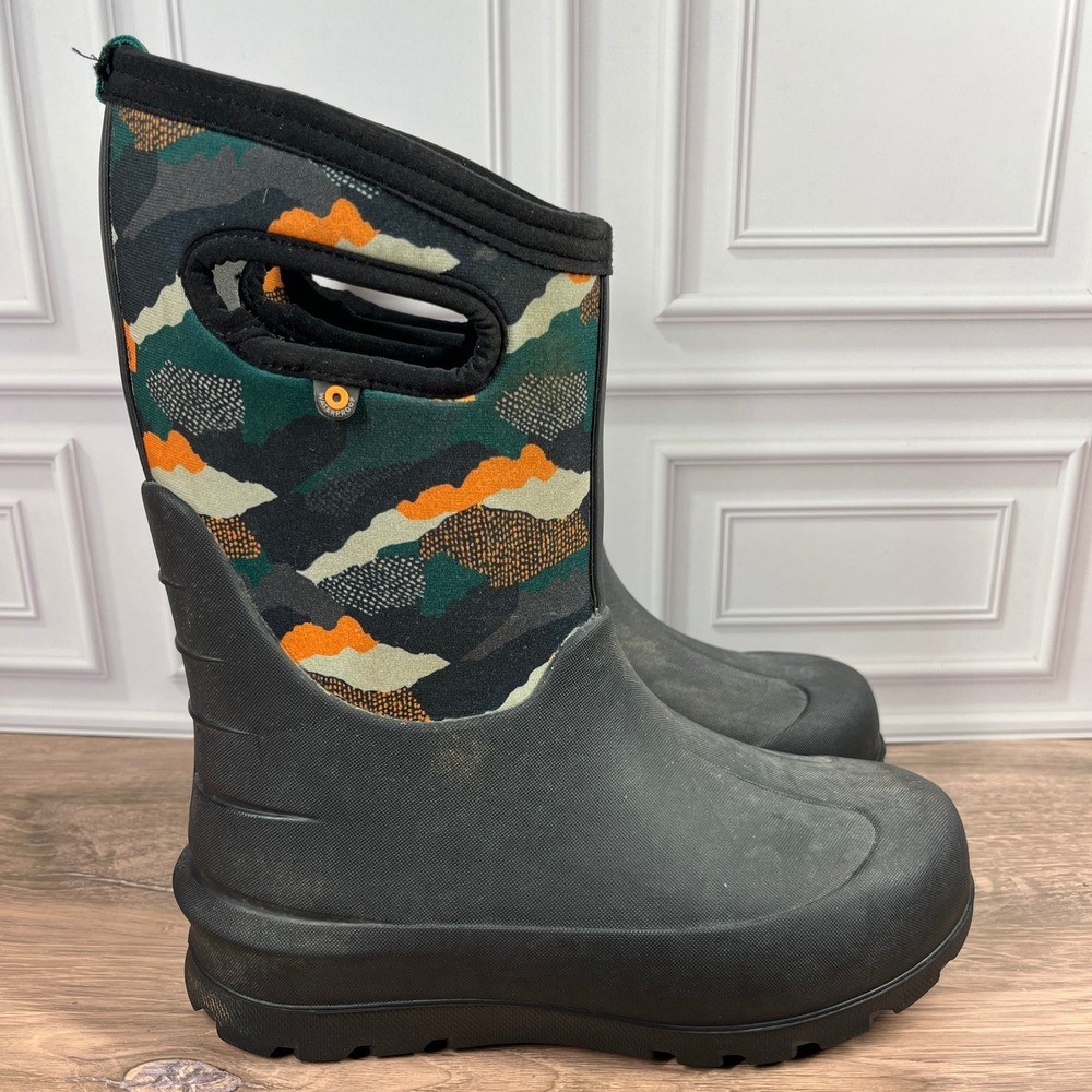 Bogs Neo-Classic Landscape Boots Kids Black Camo Waterproof Winter 73236 Size 3